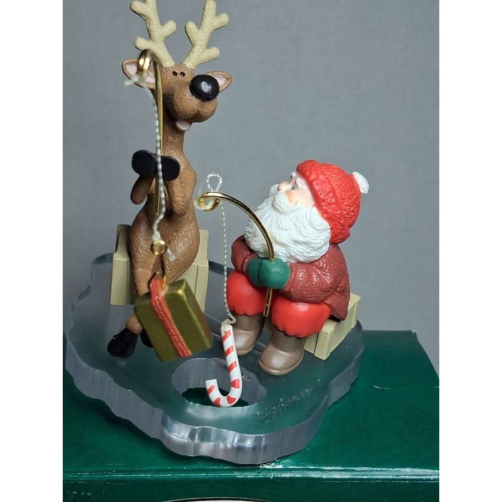 1995 Hallmark Keepsake Christmas Ornament Collector's Club Fishing For Fun